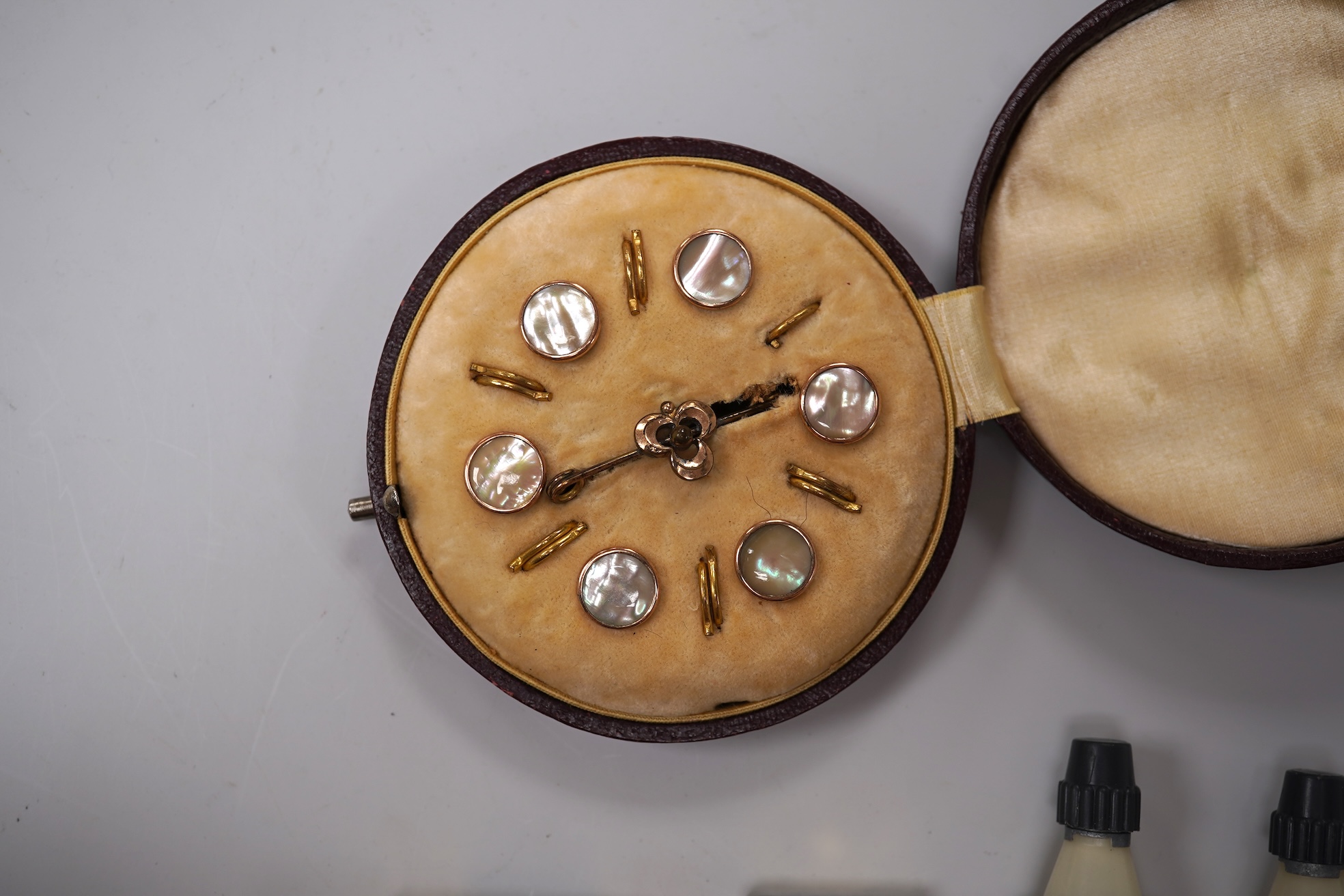 Sundry items comprising two Dupont and Dunhill lighters and cased gold and a set of cased pearl dress studs